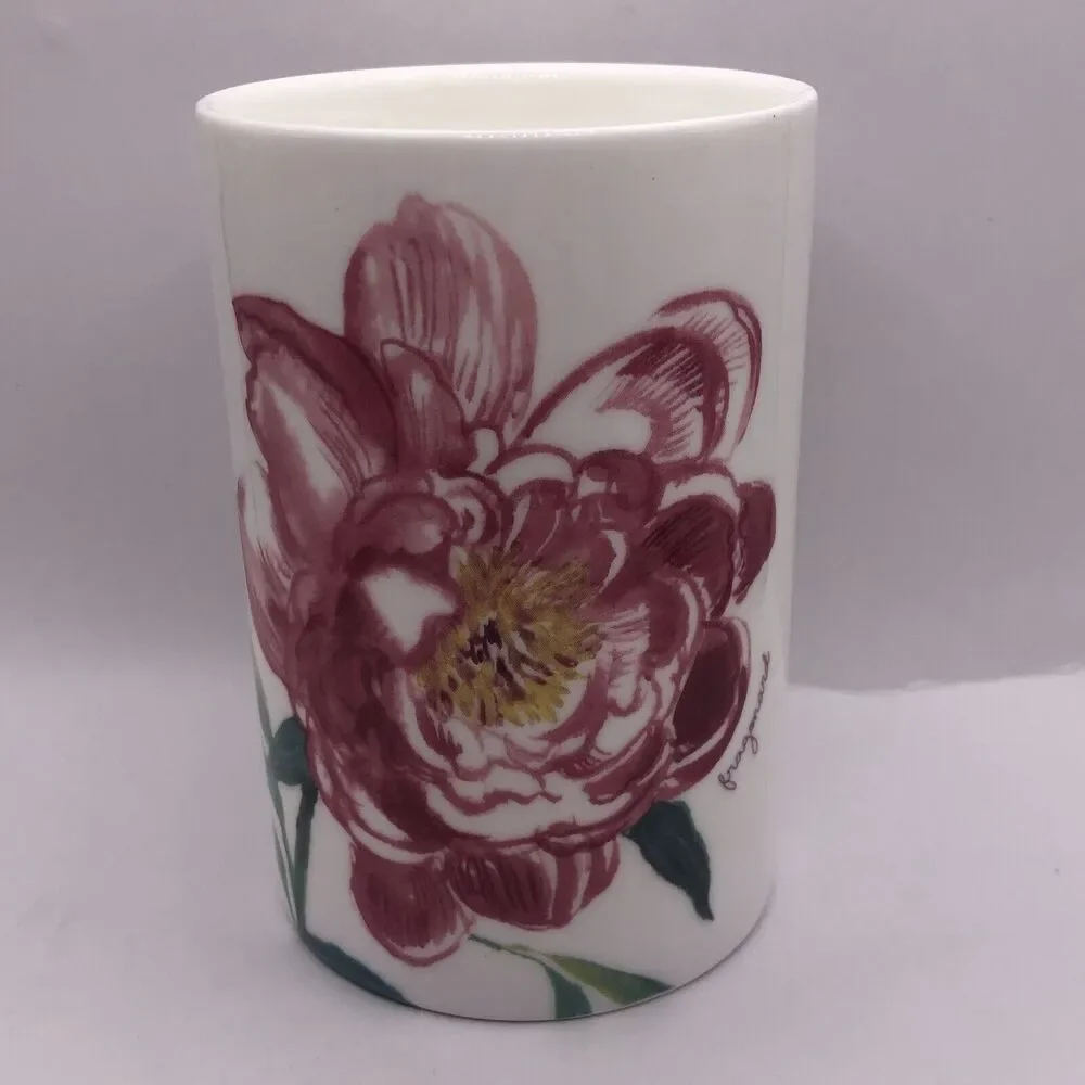 Fragonard Parfumeur Bathroom Set Floral Rose Soap Dish Toothbrush Cup